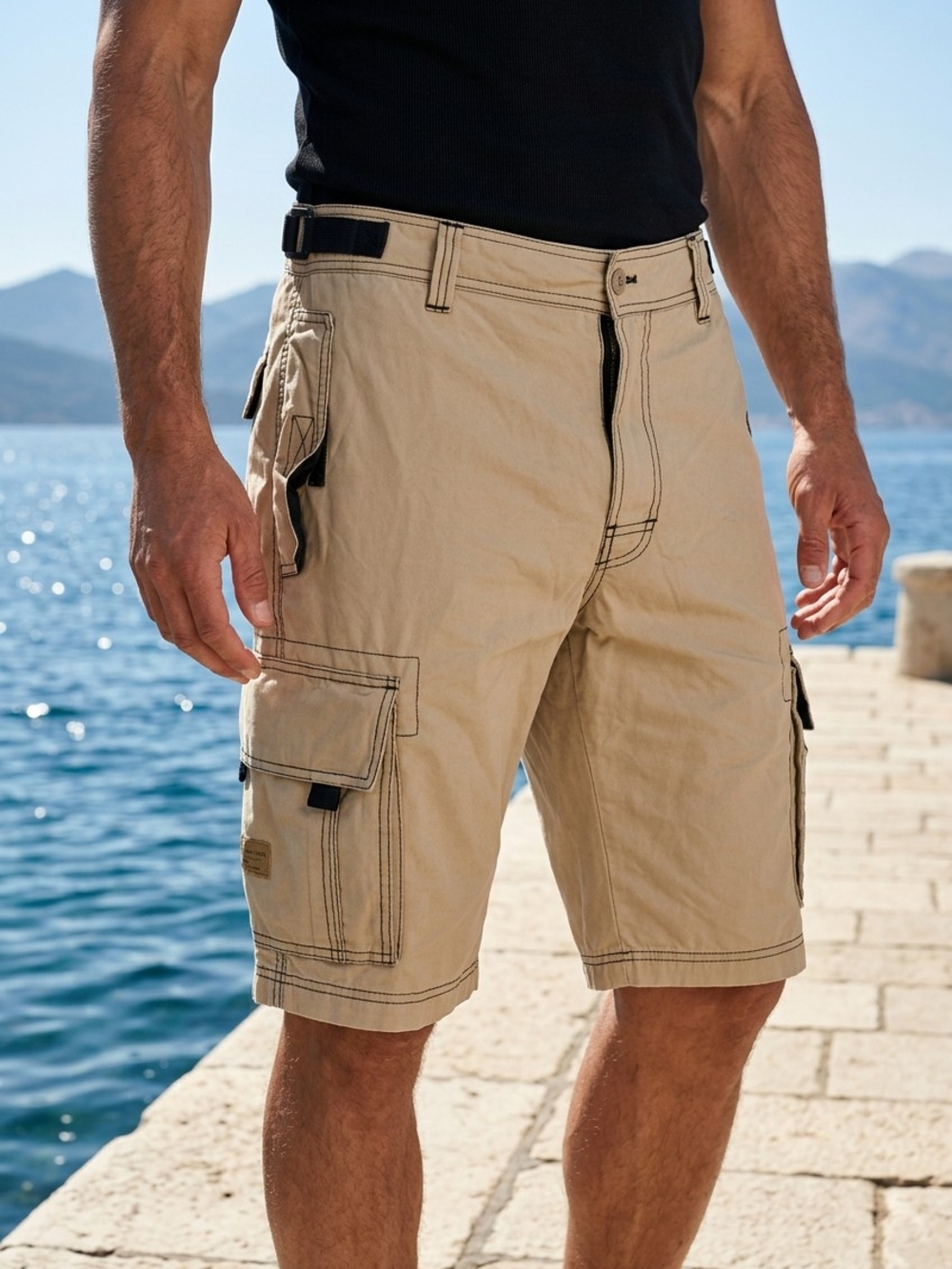 American Eagle Outfitters Khaki Cargo Shorts - Beige